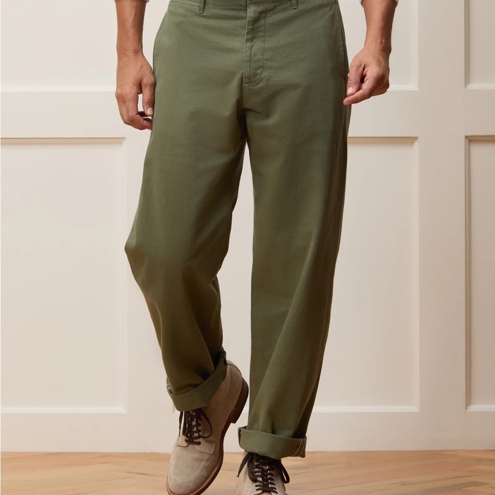 Todd Snyder Relaxed Fit Olive Japanese Selvedge Chino